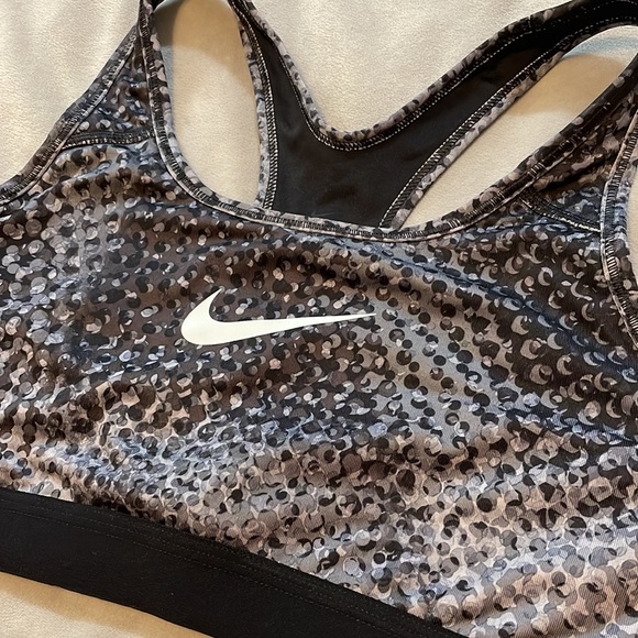 Small Grey/Black Printed Nike Sports Bra - Picture 3 of 6